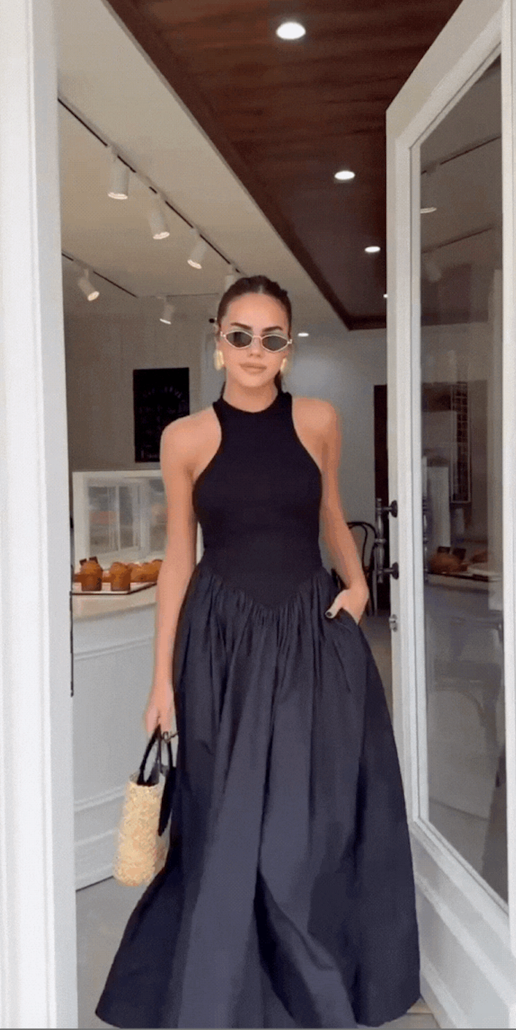 "Nera Essenza" – Abito lungo minimal chic