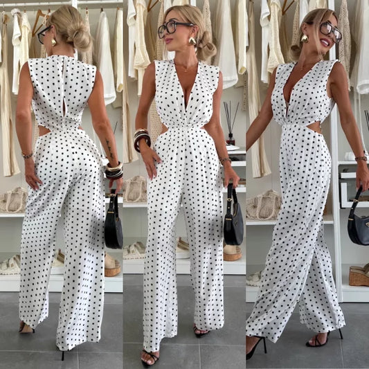 DOTS CUT DUNGAREES ELEANOR WHITE