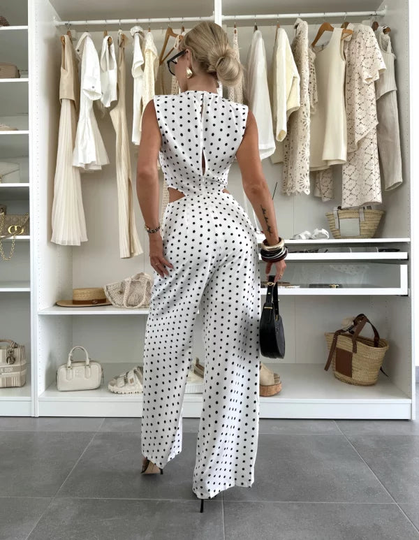 DOTS CUT DUNGAREES ELEANOR WHITE