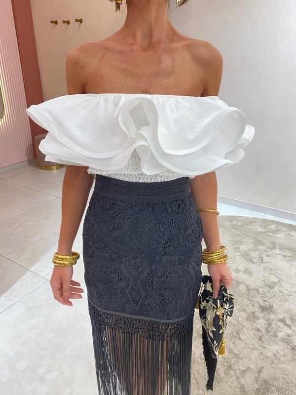 Top Carmen a Balze in Stile Bardot